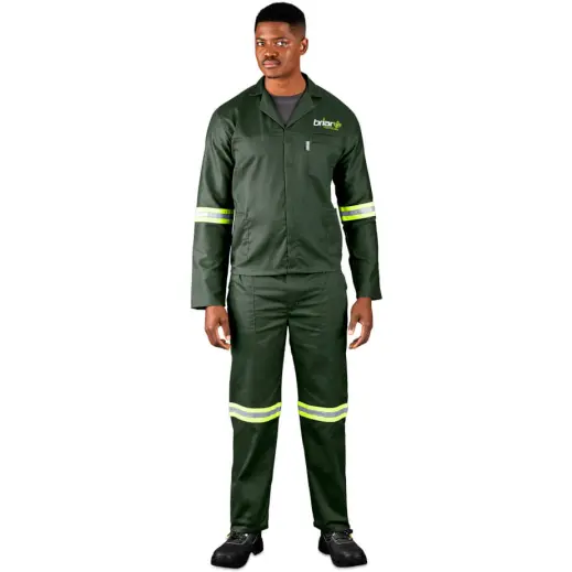 Acid Resistant Polycotton Conti Suit - Reflective Arms & Legs - Yellow Tape