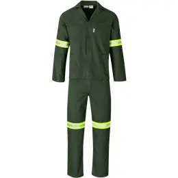 Acid Resistant Polycotton Conti Suit - Reflective Arms & Legs - Yellow Tape