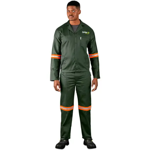 Acid Resistant Polycotton Conti Suit - Reflective Arms & Legs - Orange Tape