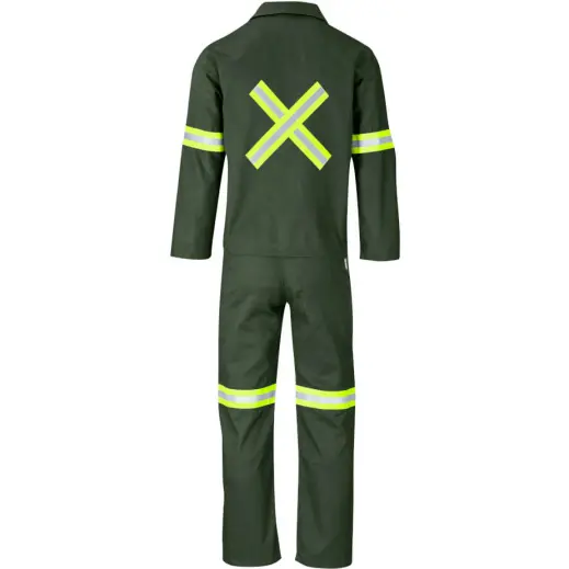 Acid Resistant Polycotton Conti Suit - Reflective Arm, Legs & Back - Yellow Tape