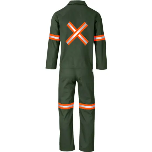 Acid Resistant Polycotton Conti Suit - Reflective Arm, Legs & Back - Orange Tape