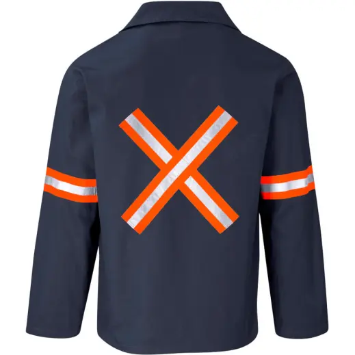 Artisan Premium 100% Cotton Jacket - Reflective Arms & Back - Orange Tape