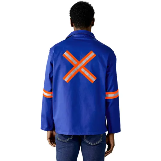 Artisan Premium 100% Cotton Jacket - Reflective Arms & Back - Orange Tape