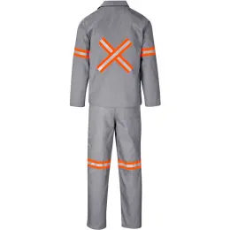 Trade Polycotton Conti Suit Reflective Arms, Legs & Back - Orange Tape