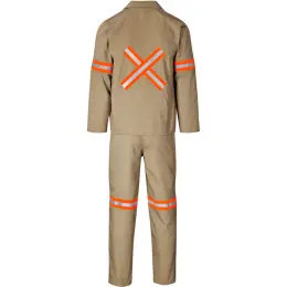 Trade Polycotton Conti Suit Reflective Arms, Legs & Back - Orange Tape