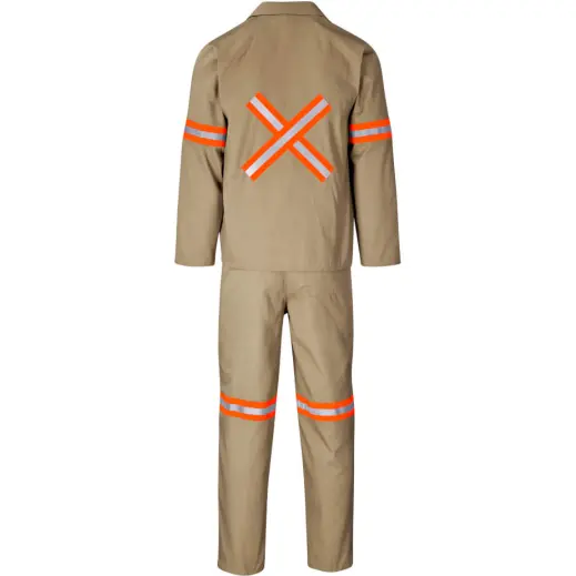 Trade Polycotton Conti Suit Reflective Arms, Legs & Back - Orange Tape
