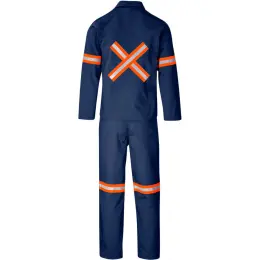 Trade Polycotton Conti Suit Reflective Arms, Legs & Back - Orange Tape