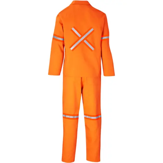 Trade Polycotton Conti Suit Reflective Arms, Legs & Back - Orange Tape