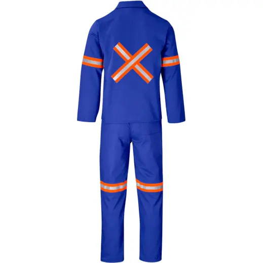 Trade Polycotton Conti Suit Reflective Arms, Legs & Back - Orange Tape