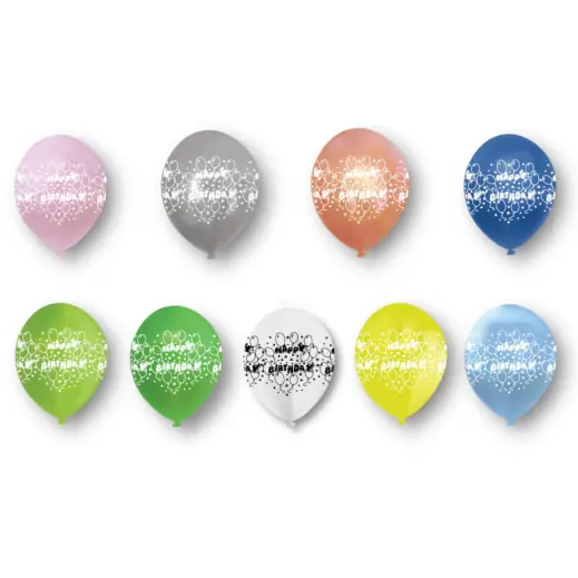 Happy Birthday Printed Latex Helium Balloon