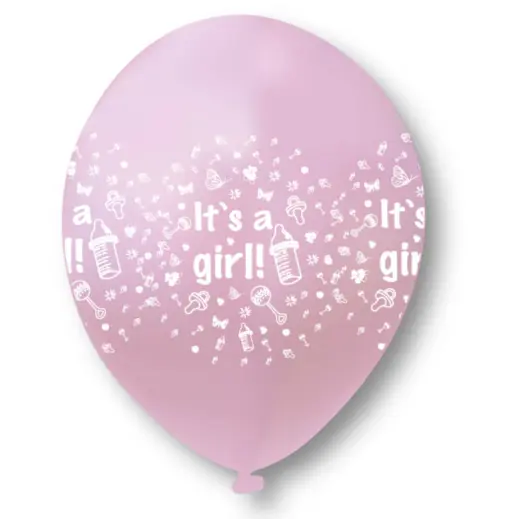 It's A Girl Printed Latex Helium Balloon