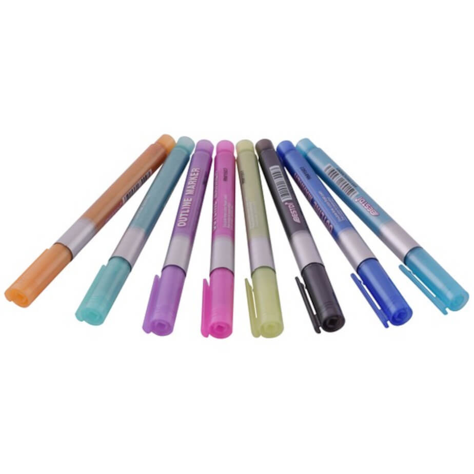 Metallic 8Piece Outline Marker Brandability