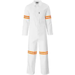 Safety Polycotton Boiler Suit - Reflective Arms & Legs - Orange Tape