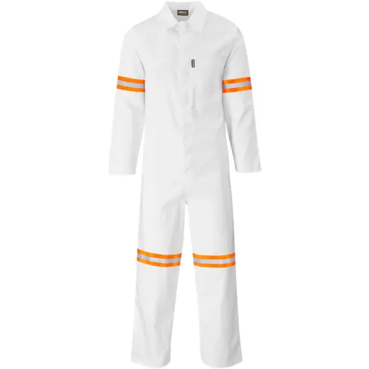 Safety Polycotton Boiler Suit - Reflective Arms & Legs - Orange Tape