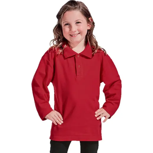 Kiddies 175g Pique Knit Long Sleeve Golfer