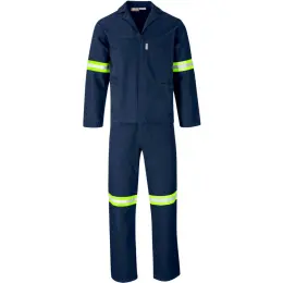 Technician 100% Cotton Conti Suit - Reflective Arms & Legs - Yellow Tape