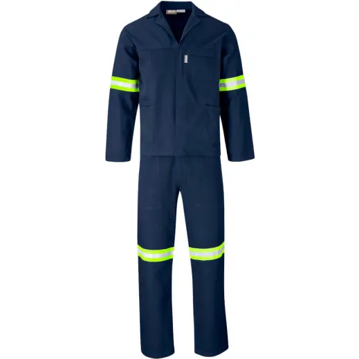Technician 100% Cotton Conti Suit - Reflective Arms & Legs - Yellow Tape