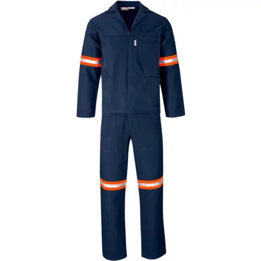 Technician 100% Cotton Conti Suit - Reflective Arms & Legs - Orange Tape