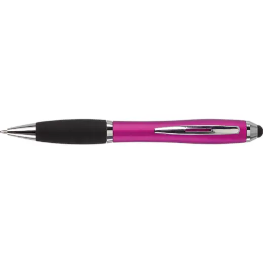 Ballpoint Pen with Rubber Grip and Stylus