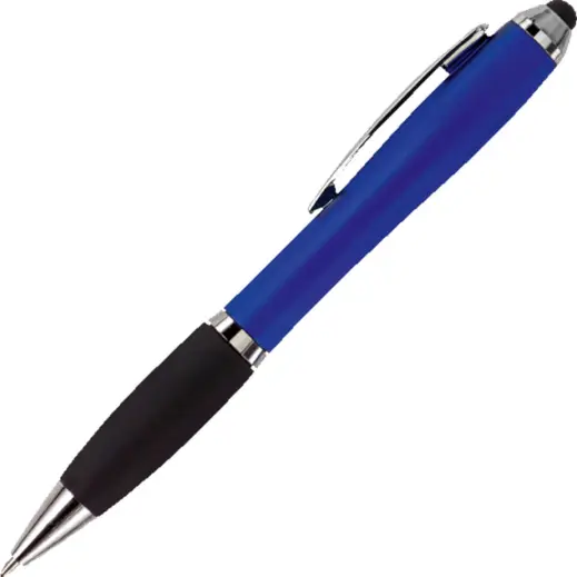 Ballpoint Pen with Rubber Grip and Stylus