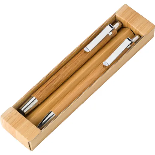 Bamboo Pen and Clutch Pencil Set