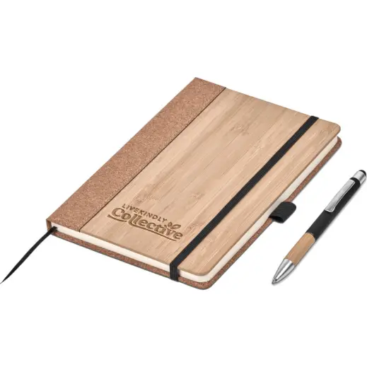 Okiyo Eri Bamboo & Cork Notebook & Pen Set