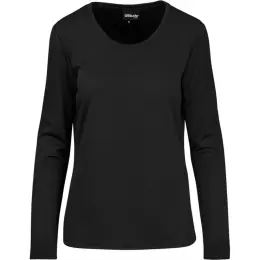Ladies Long Sleeve All Star T-Shirt Black Front