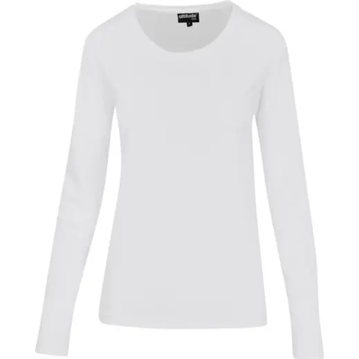 Ladies Long Sleeve All Star T-Shirt White Front