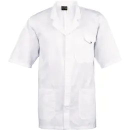 All-Purpose Short Sleeve Lab Coat White Front