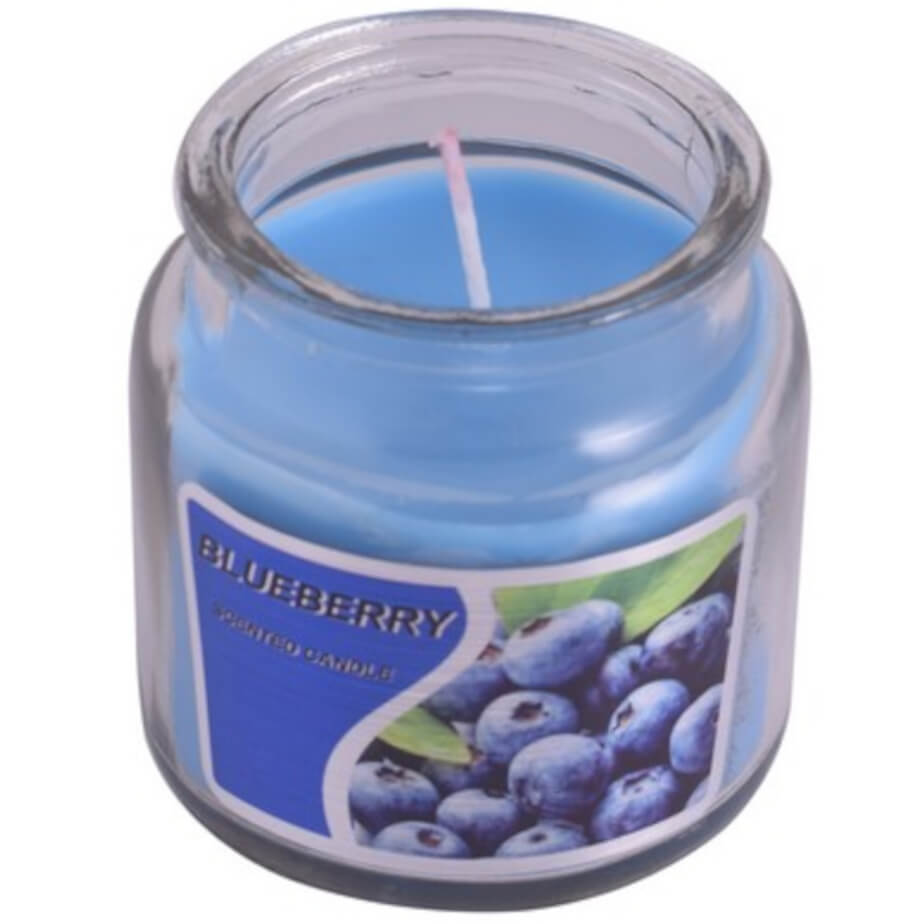 Scented Candle In Jar Blue Open