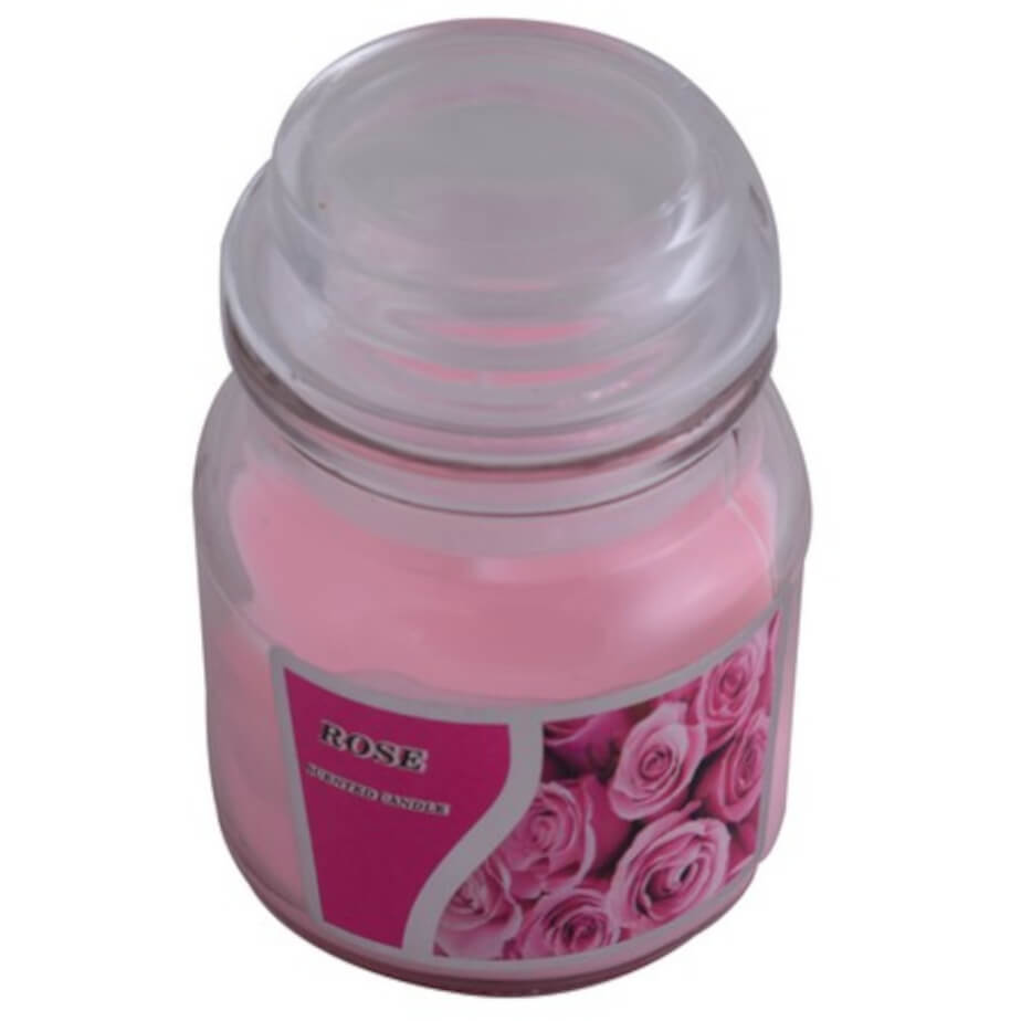 Scented Candle In Jar Pink Closed