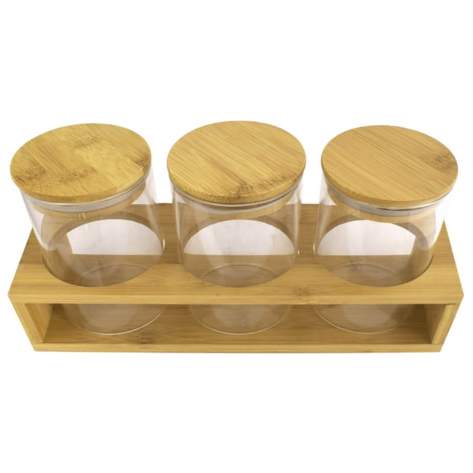 3-Piece Storage Jars & Stand Top
