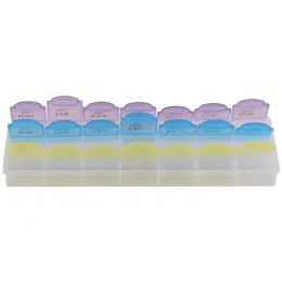 3-A-Day Weekly Pill Box Front Open