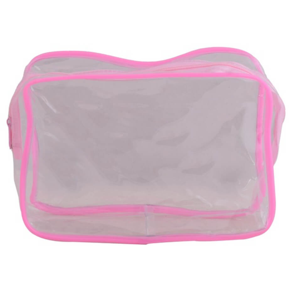 PVC Stationery Cosmetic Case Pink Front