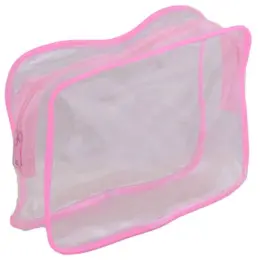 PVC Stationery Cosmetic Case Pink Angle Image