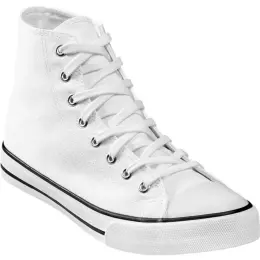 Unisex Retro High Top Canvas Sneaker White Front