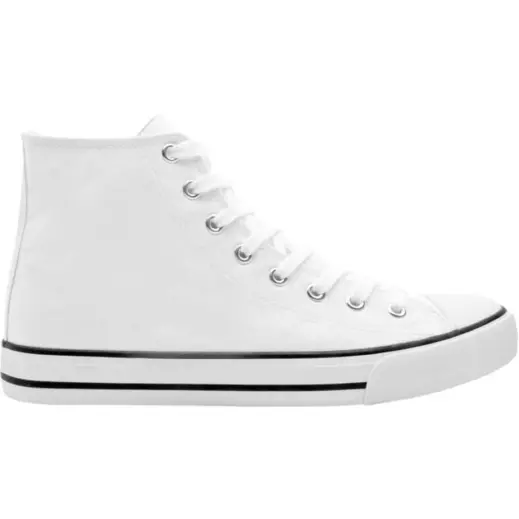 Unisex Retro High Top Canvas Sneaker White Side