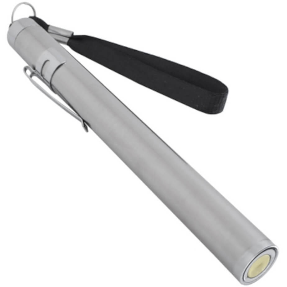 Moonlight Mini LED Torch Silver Close Up