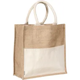 Okiyo Kachi Jute & Cotton Tote Natural Front Unbranded