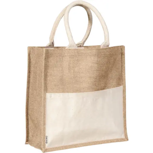 Okiyo Kachi Jute & Cotton Tote Natural Front Unbranded