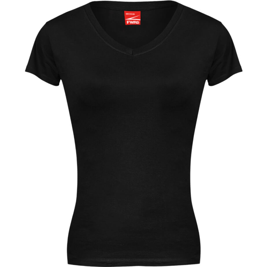 FWRD Ladies Fitted V-Neck T-Shirt Black Front