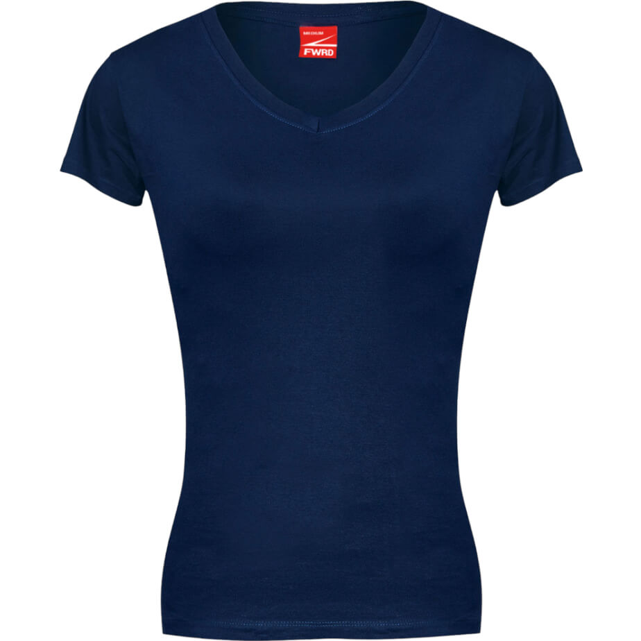 FWRD Ladies Fitted V-Neck T-Shirt Navy Front