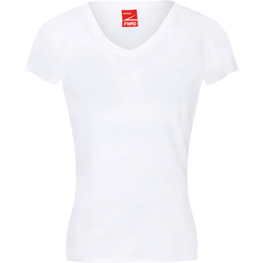 FWRD Ladies Fitted V-Neck T-Shirt White Front