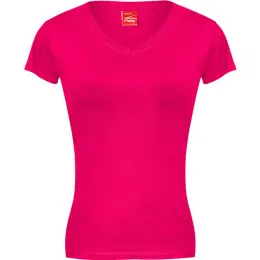 FWRD Ladies Fitted V-Neck T-Shirt Fuchsia Front Image