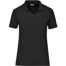Ladies Basic Pique Golf Shirt Black Front