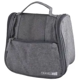 The Hanging Toiletry Bag Grey Closed