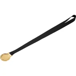 Achiever Medal With Black Petersham Lanyard Flat Unbranded