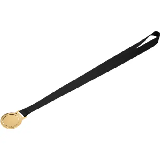 Achiever Medal With Black Petersham Lanyard Flat Unbranded