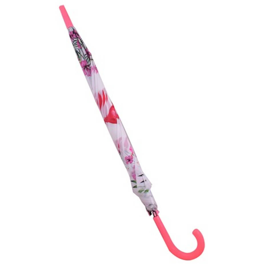 Kids Dome 8-Panel Umbrella Pink White Closed