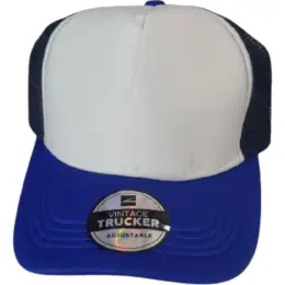 Vintage-Trucker-Three-Tone-Cap-Royal-White-Navy-New